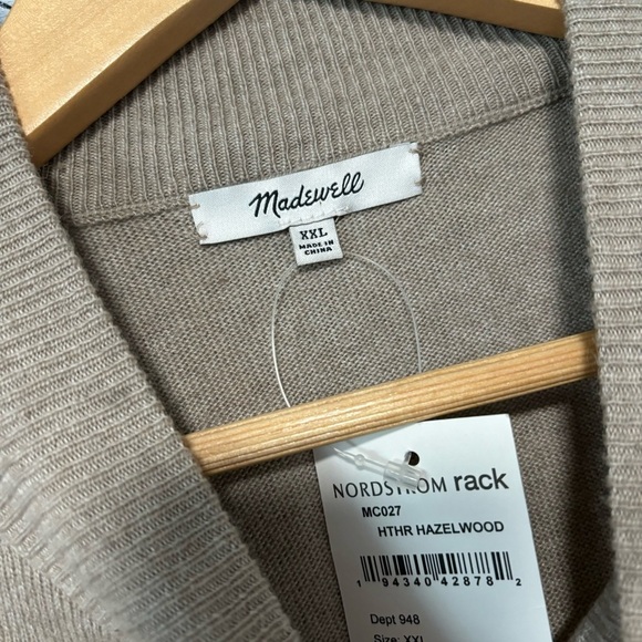 Madewell Ashbury Mock Neck Lightweight Tan Wool Alpaca Blend Sweater NWT - Picture 10 of 10